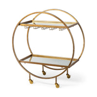 Carola Bar Cart Gold Metal | Glass