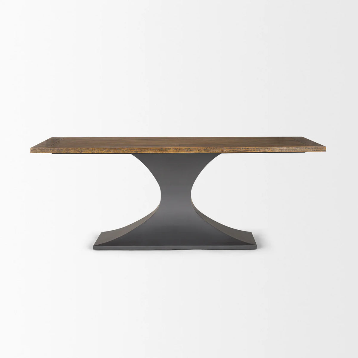 Maxton Dining Table Dark Brown Wood | Dark Gunmetal