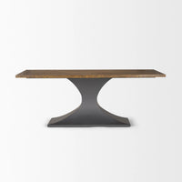 Maxton Dining Table Dark Brown Wood | Dark Gunmetal