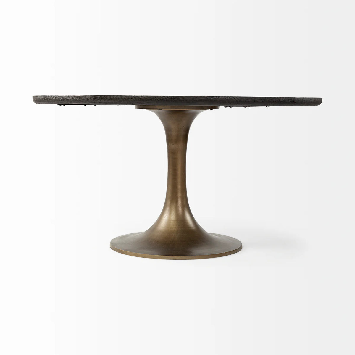 McLeod Dining Table Brown Wood | Gold Metal