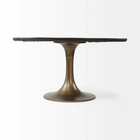 McLeod Dining Table Brown Wood | Gold Metal