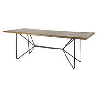 Papillion Dining Table Natural Wood | Black Iron
