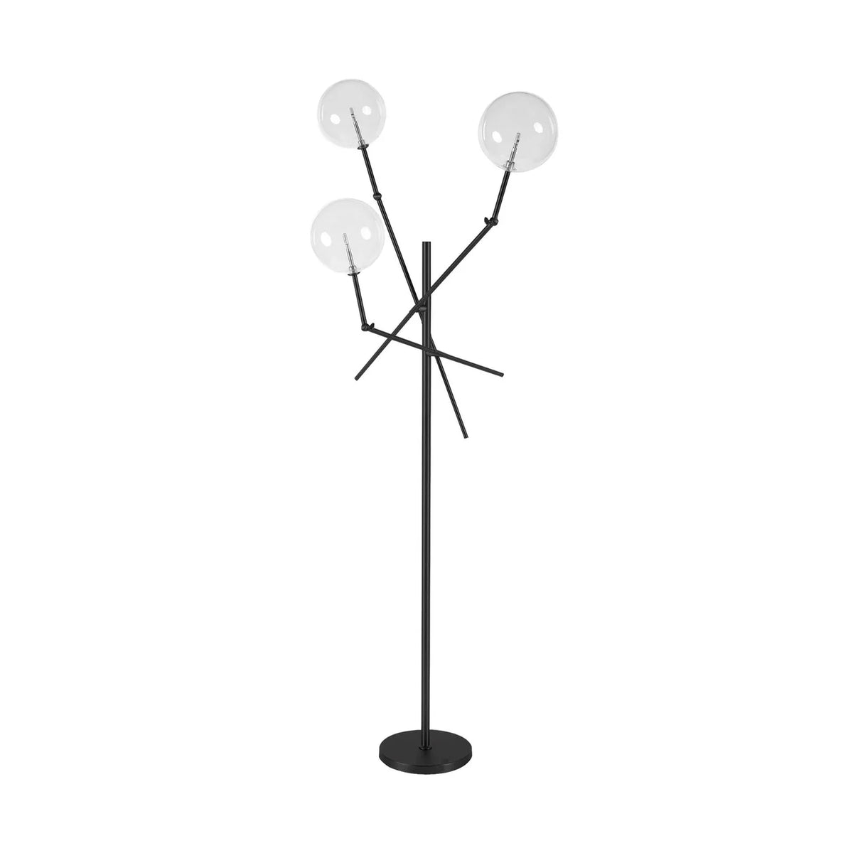 Connor Floor Lamp Black Metal | Glass Globe