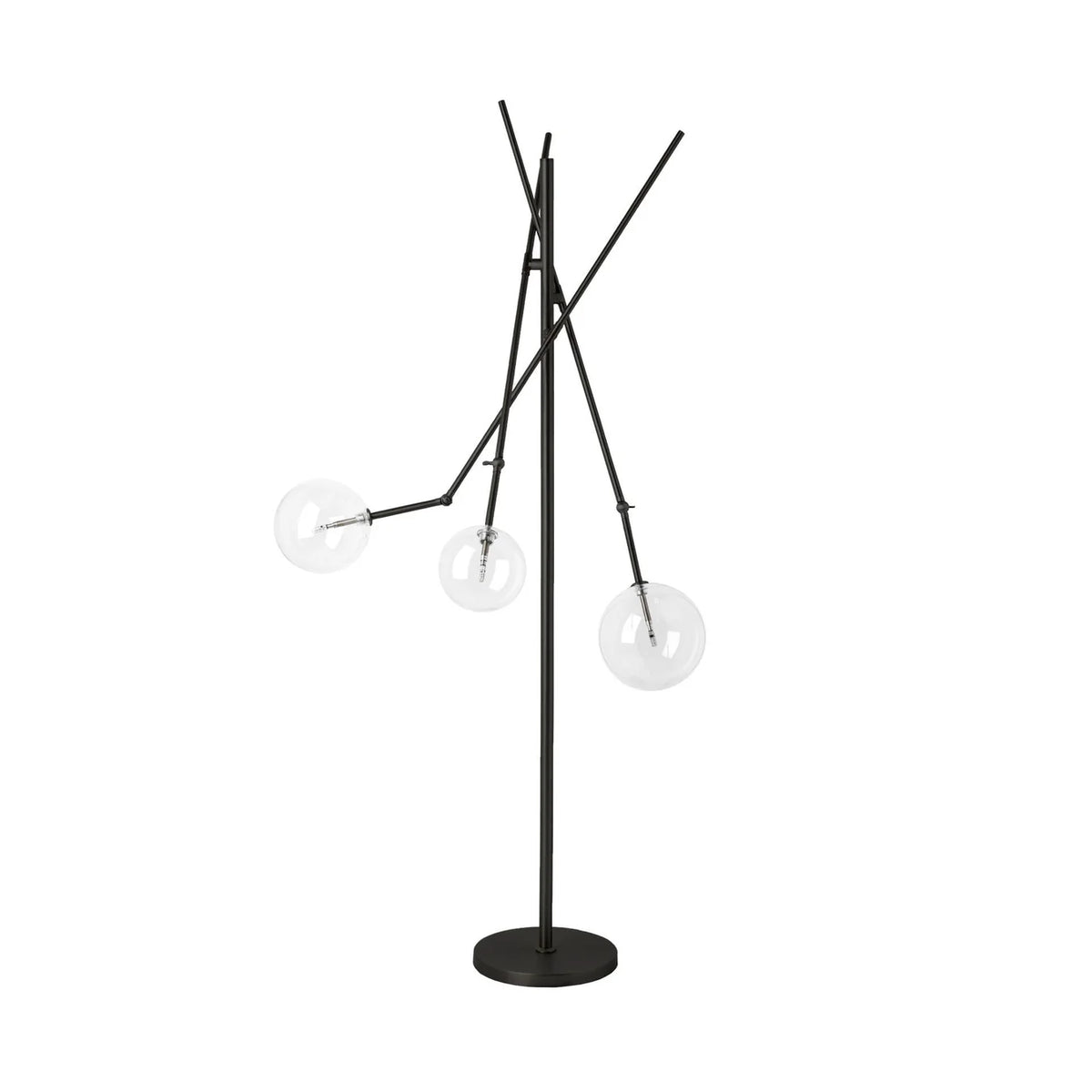 Connor Floor Lamp Black Metal | Glass Globe