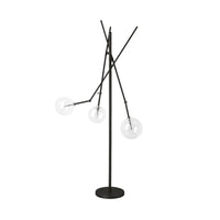 Connor Floor Lamp Black Metal | Glass Globe