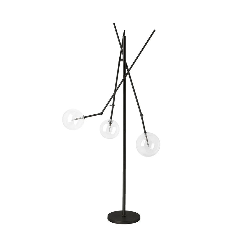 Connor Floor Lamp Black Metal | Glass Globe