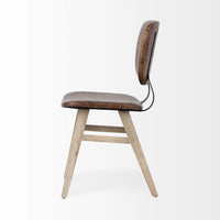 Haden Leather Dining Chair Brown Leather | Brown wood