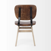 Haden Leather Dining Chair Brown Leather | Brown wood