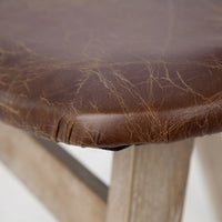 Haden Leather Dining Chair Brown Leather | Brown wood