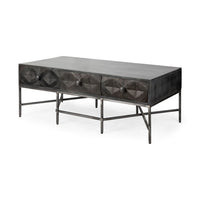 Hogarth Coffee Table Brown Wood | Silver Metal