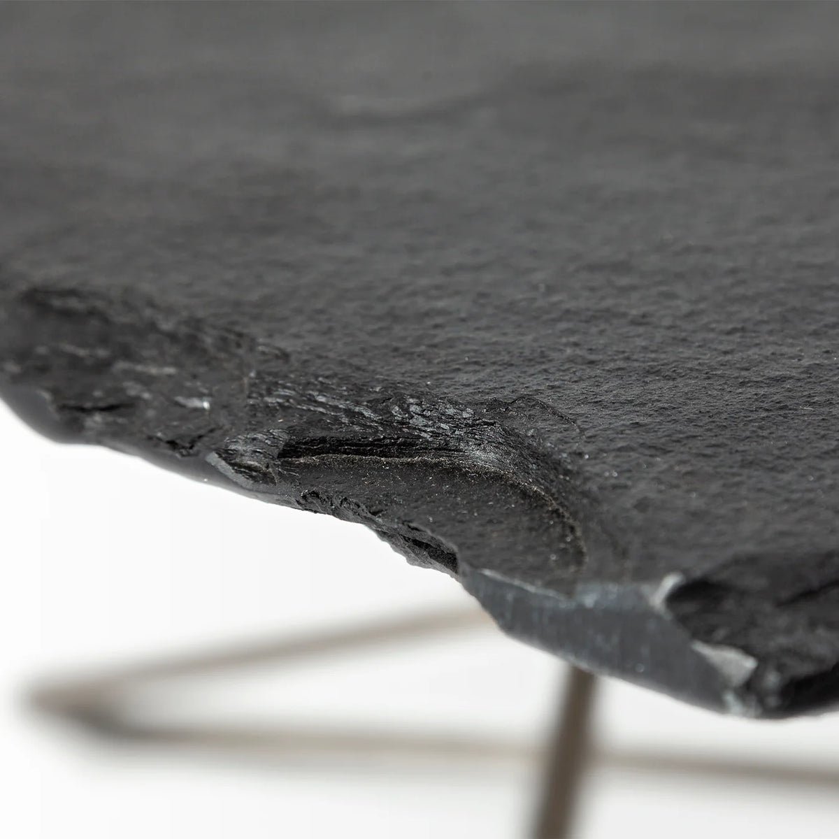 Pinera Coffee Table Black Slate | Silver Iron