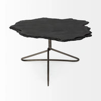 Pinera Coffee Table Black Slate | Silver Iron