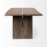 Ledger Dining Table Brown Wood | Black Metal