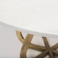 Laurent Dining Table White Marble | Gold Metal
