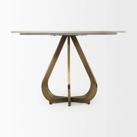 Laurent Dining Table White Marble | Gold Metal
