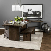 Ledger Dining Table Brown Wood | Black Metal
