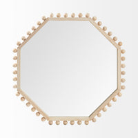Torquay 33L x 33H Natural Wood Octagon Frame Mirror