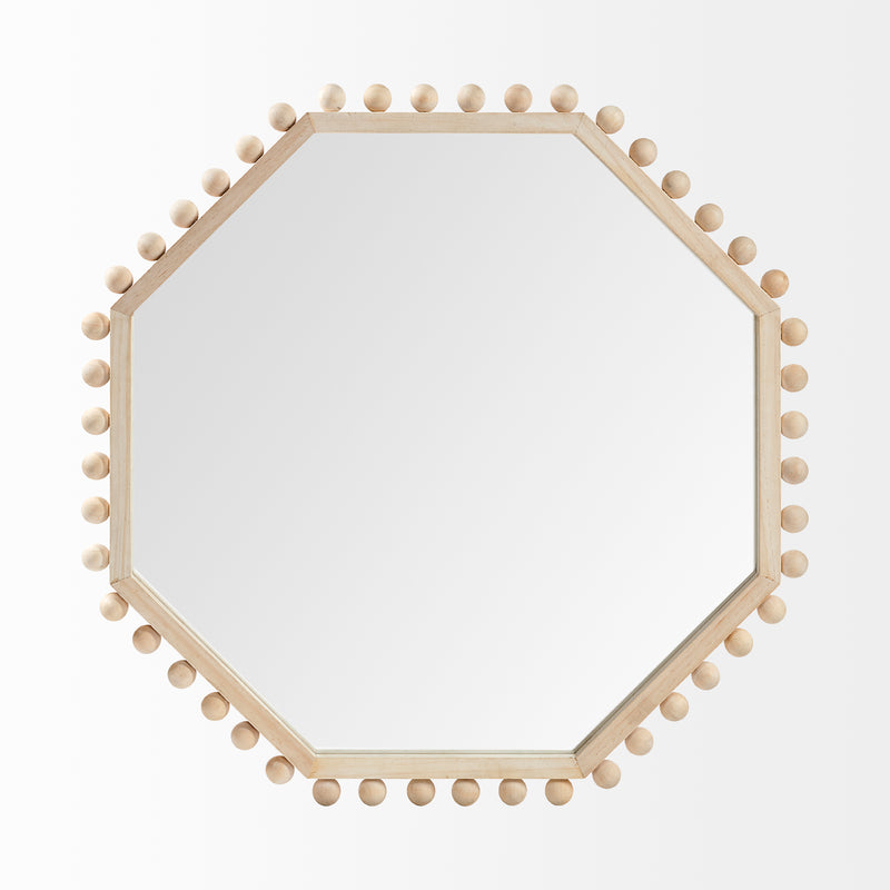 Torquay 33L x 33H Natural Wood Octagon Frame Mirror