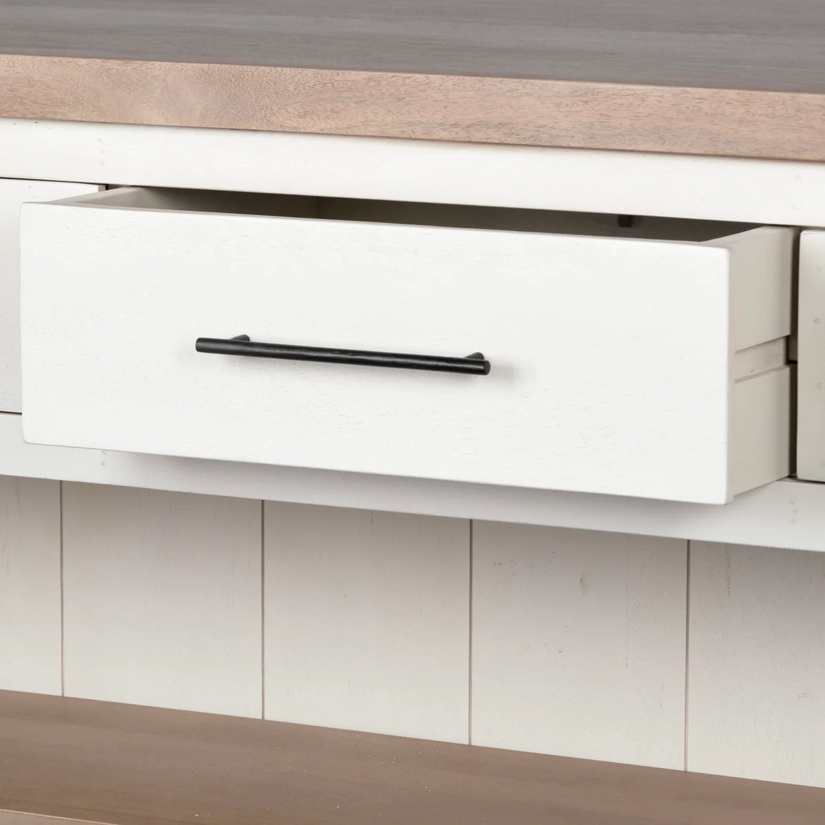 Fairview Kitchen Island White Wood | Brown Wood