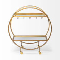 Carola Bar Cart Gold Metal | Glass