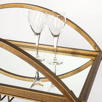 Carola Bar Cart Gold Metal | Glass