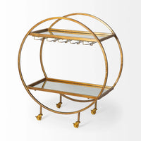 Carola Bar Cart Gold Metal | Glass