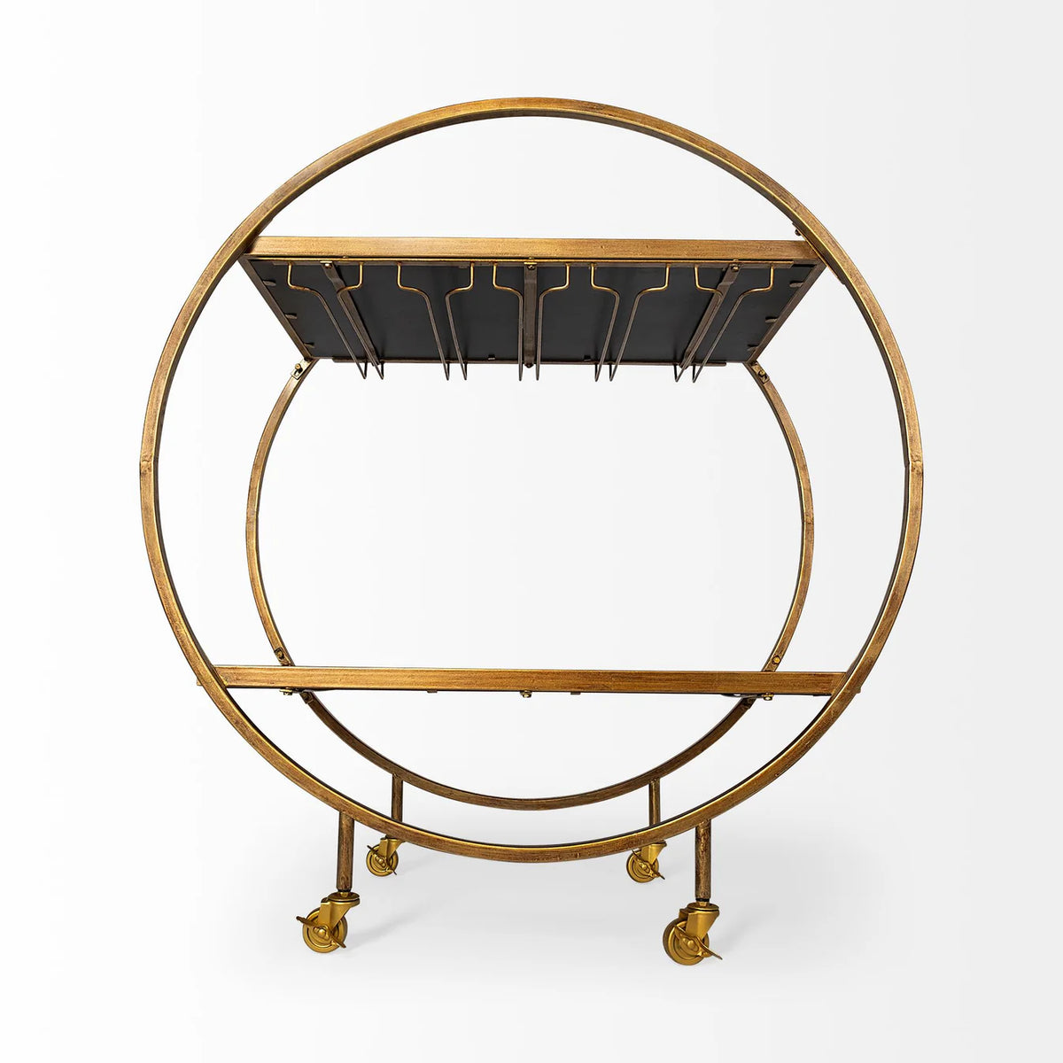 Carola Bar Cart Gold Metal | Glass