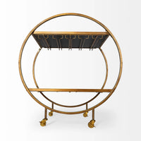 Carola Bar Cart Gold Metal | Glass