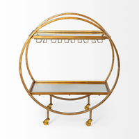 Carola Bar Cart Gold Metal | Glass