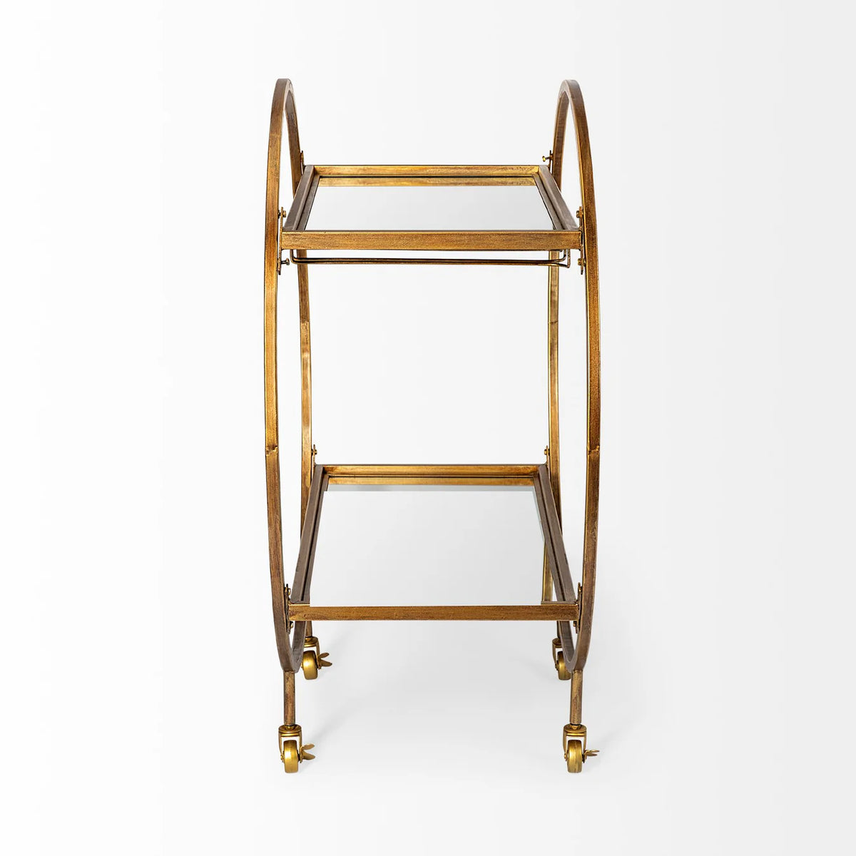 Carola Bar Cart Gold Metal | Glass
