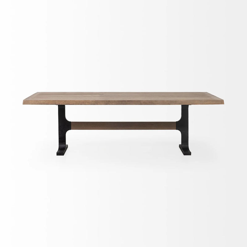 Araxi Dining Table Brown Wood | Black Metal