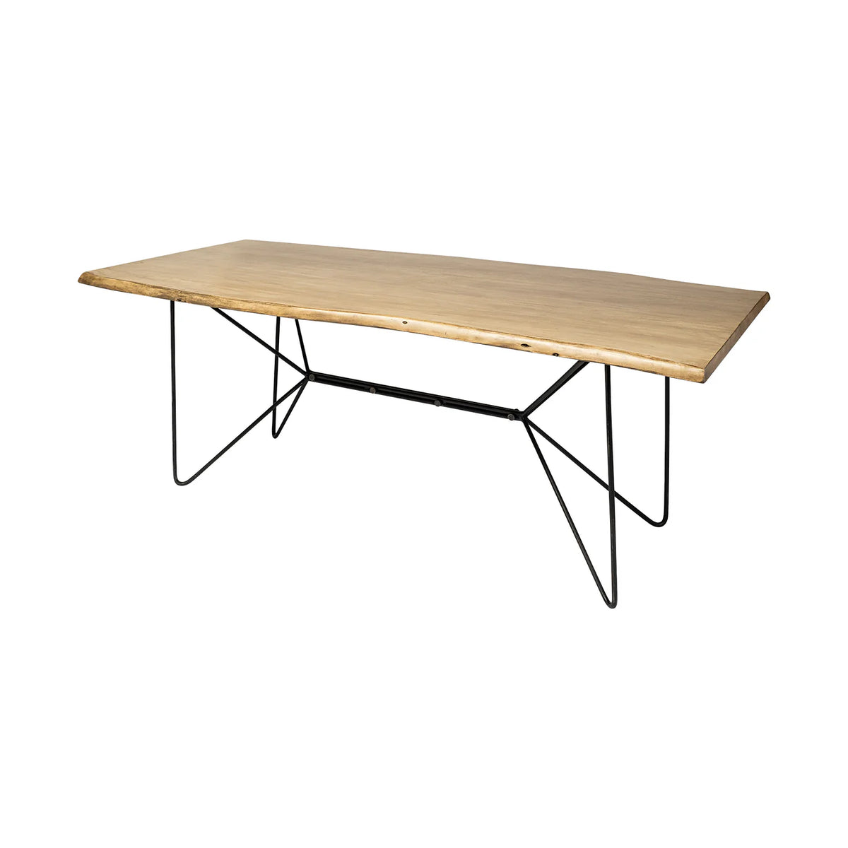 Papillion Dining Table Blonde Wood | Black Iron