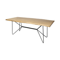Papillion Dining Table Blonde Wood | Black Iron