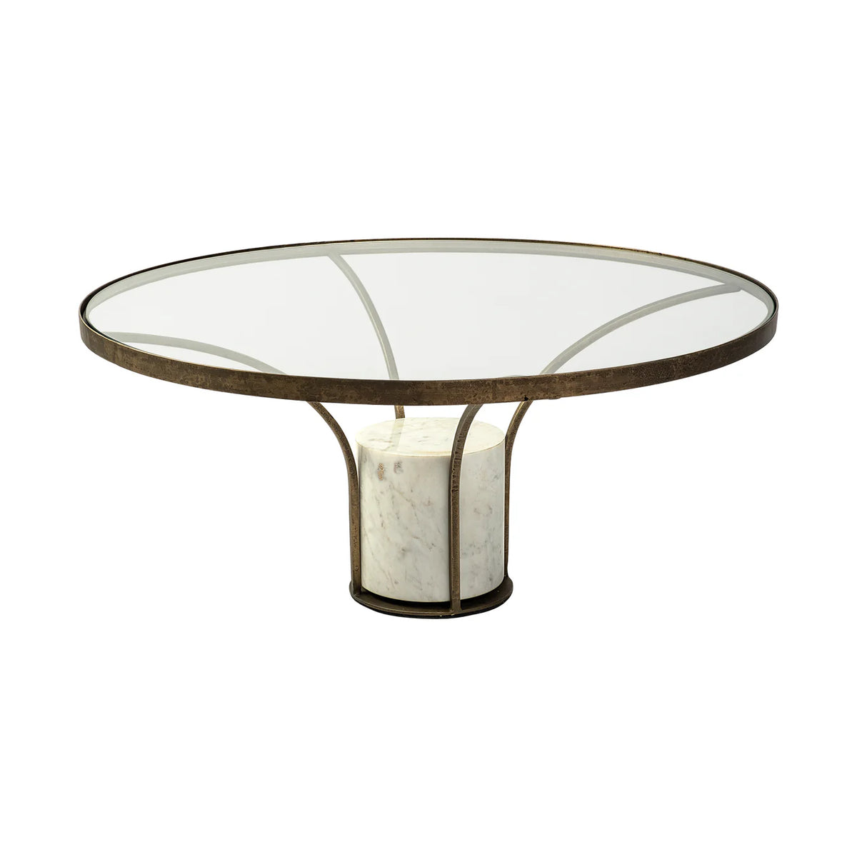 Jacinta Coffee Table Glass & Marble | Gold Metal