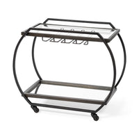 Chriselle Bar Cart Black Metal | Glass