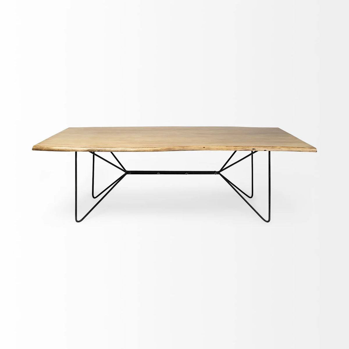 Papillion Dining Table Blonde Wood | Black Iron