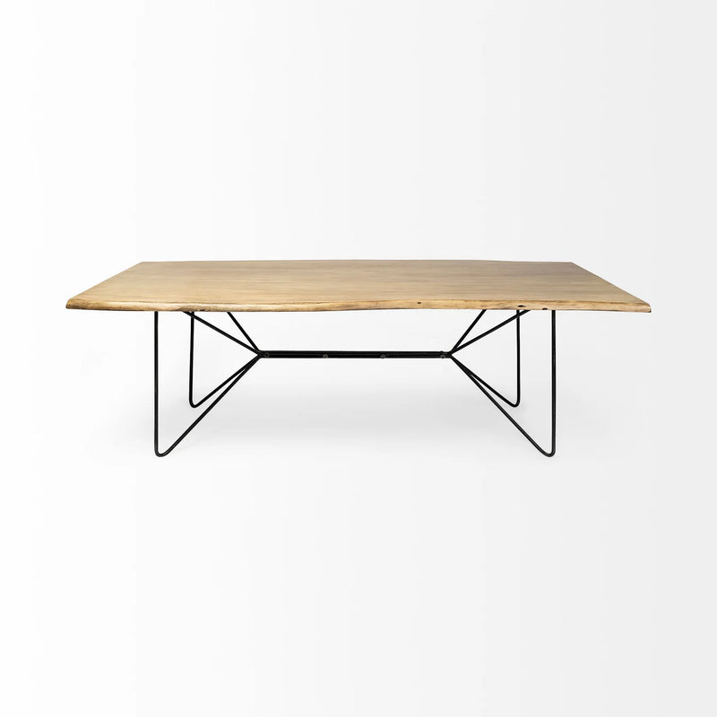 Papillion Dining Table Blonde Wood | Black Iron