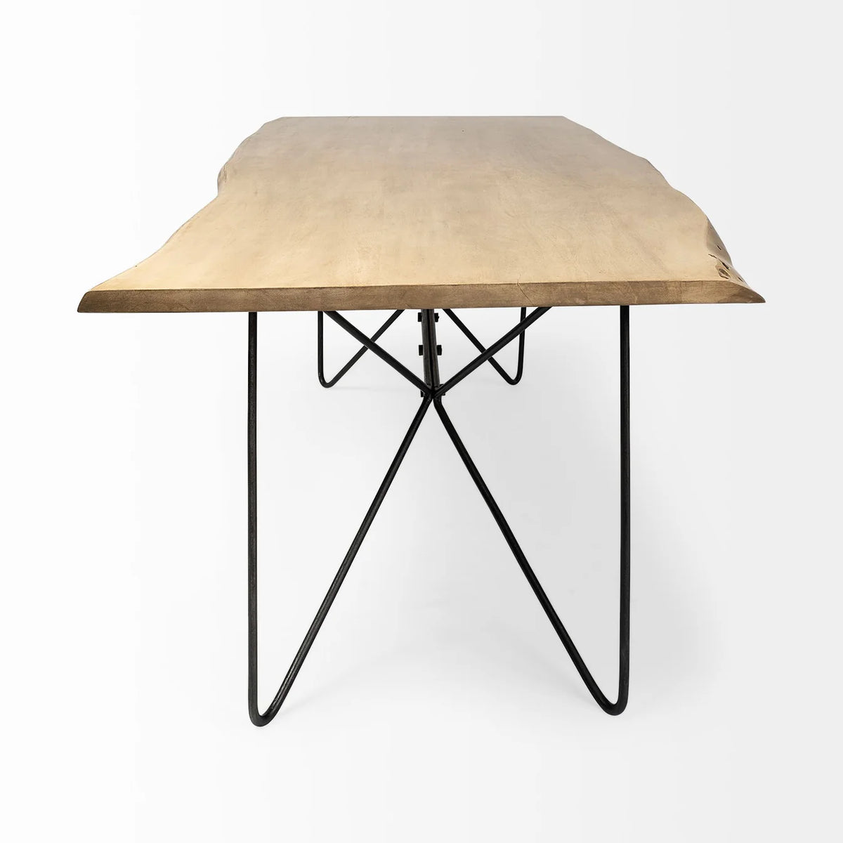 Papillion Dining Table Blonde Wood | Black Iron