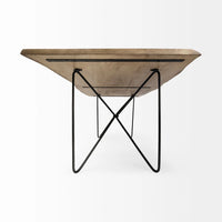 Papillion Dining Table Blonde Wood | Black Iron