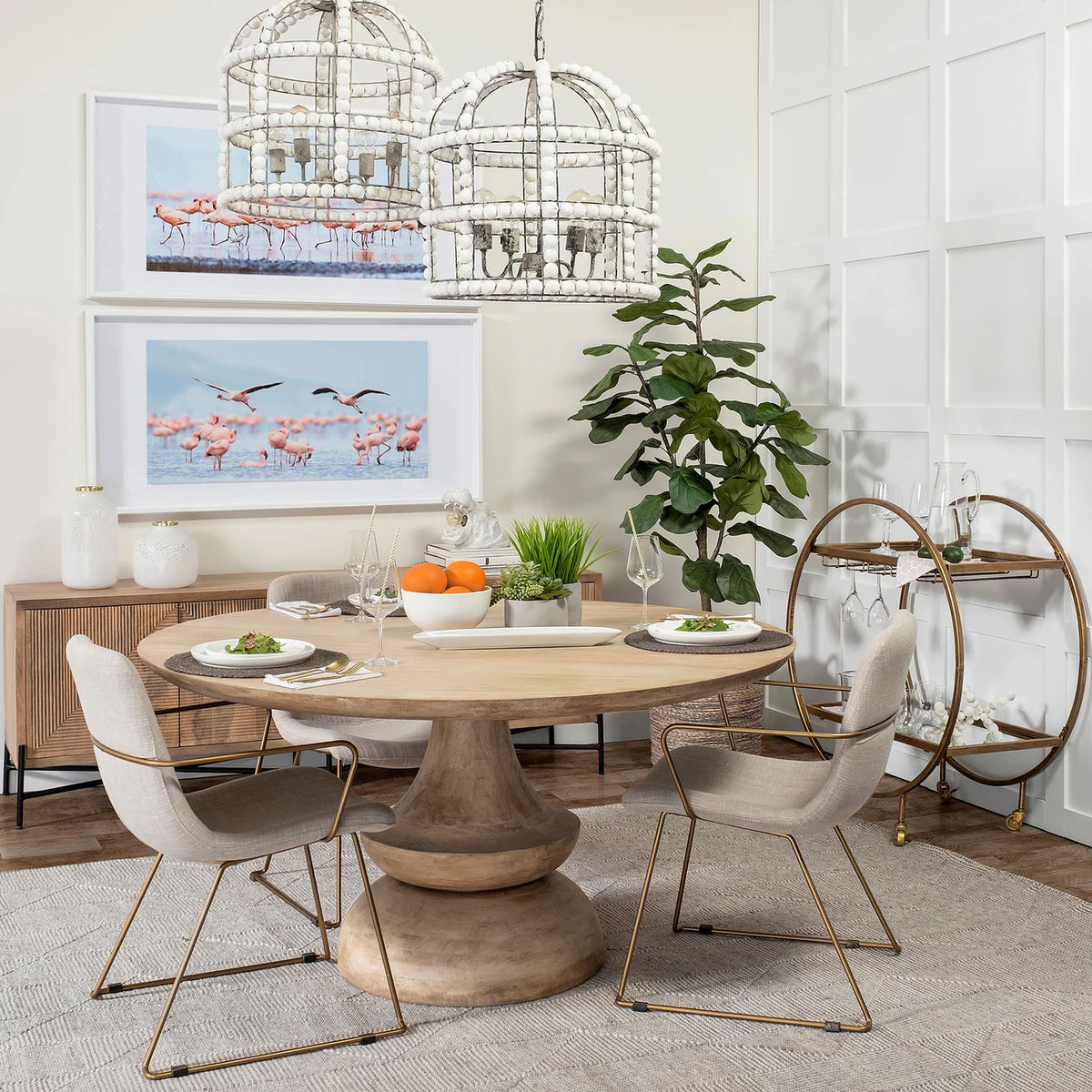 Carola Bar Cart Gold Metal | Glass