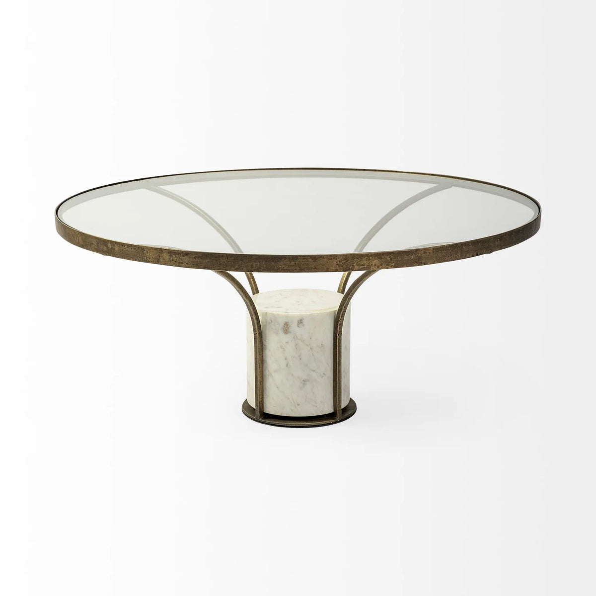 Jacinta Coffee Table Glass & Marble | Gold Metal