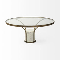 Jacinta Coffee Table Glass & Marble | Gold Metal