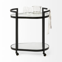 Eleonore Bar Cart Black Metal | Glass