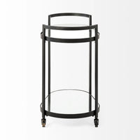 Eleonore Bar Cart Black Metal | Glass