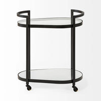 Eleonore Bar Cart Black Metal | Glass