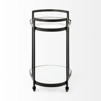 Eleonore Bar Cart Black Metal | Glass