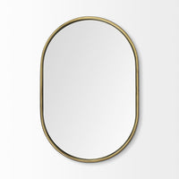 Sylvia II 24"x35" Oval Black Metal Frame Mirror
