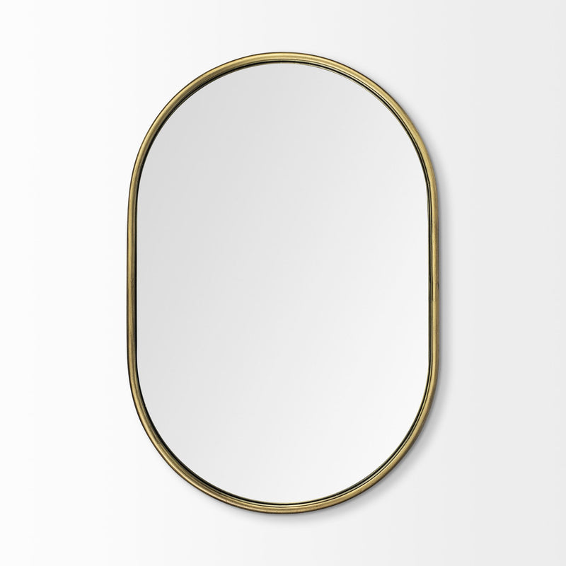 Sylvia II 24"x35" Oval Black Metal Frame Mirror