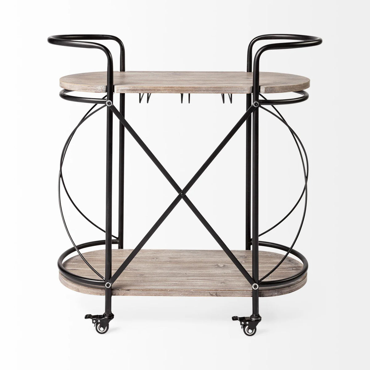 Marlon Bar Cart Brown Wood | Black Metal