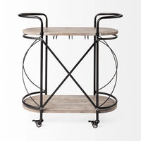 Marlon Bar Cart Brown Wood | Black Metal